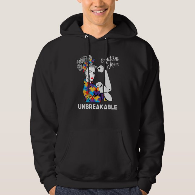 Moletom Autism Mom Unbreakable World Autism Awareness Day  (Frente)