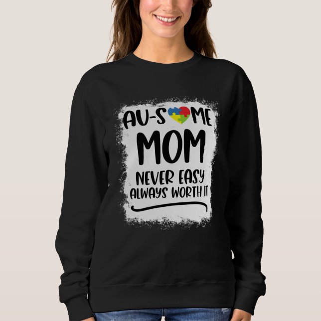 Moletom Autism Mom  Women Son Ausome Mom In April We Wear  (Frente)