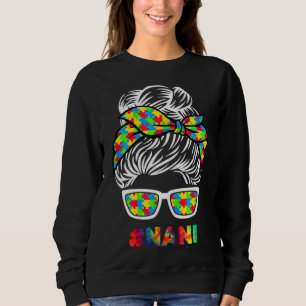 Moletom Autism Nani Messy Bun Sunglass Bandana Mãe Da