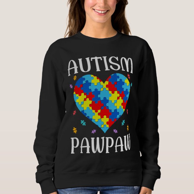Moletom Autism Pawpaw Matching Family Heart Autism Awarene (Frente)