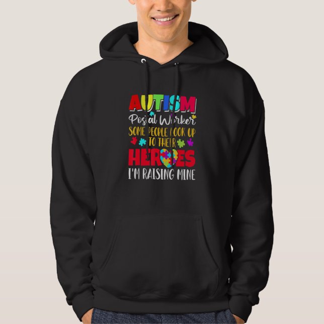 Moletom Autism Postal Worker algumas pessoas olham para el (Frente)