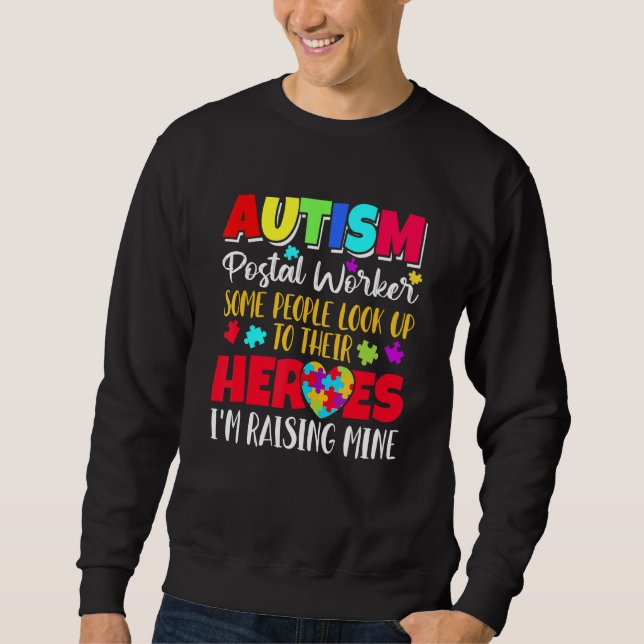 Moletom Autism Postal Worker algumas pessoas olham para el (Frente)