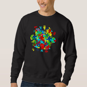 Moletom Autism Quebra-cabeça Love Autism Awarse Family Gro