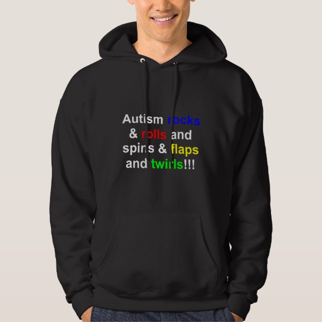 Moletom Autism Rocks &amp Roles &amp Spins &amp Flaps (Frente)