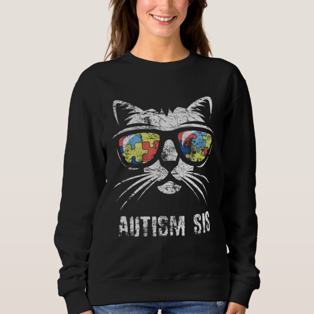 Moletom Autism Sister Autism Awareness Month Support Accep (Frente)