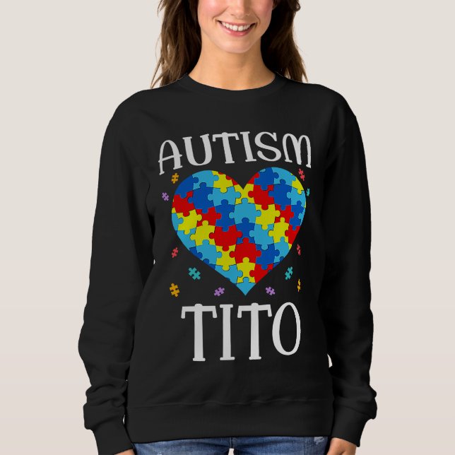 Moletom Autism Tito Matching Family Heart Autism Awareness (Frente)