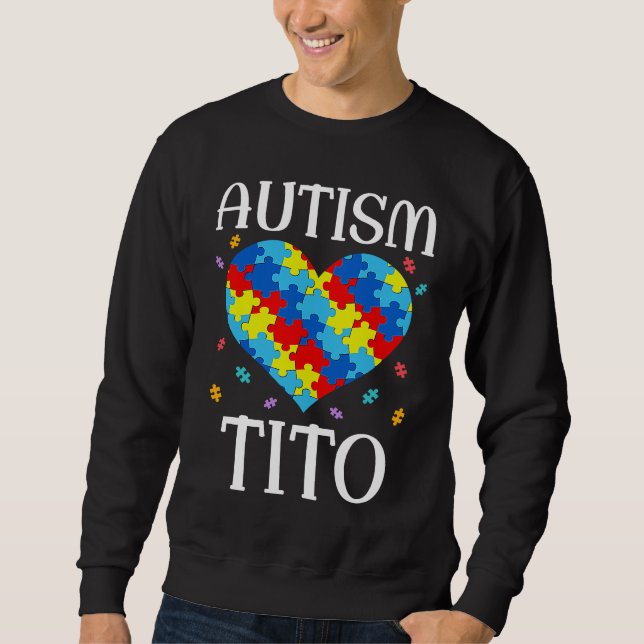 Moletom Autism Tito Matching Family Heart Autism Awareness (Frente)