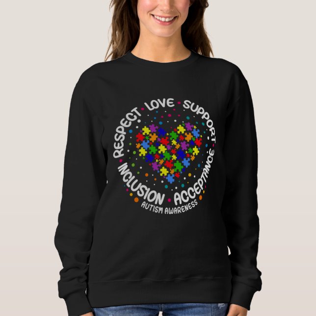 Moletom Autism  Women Men Respect Love Support Autism Awar (Frente)