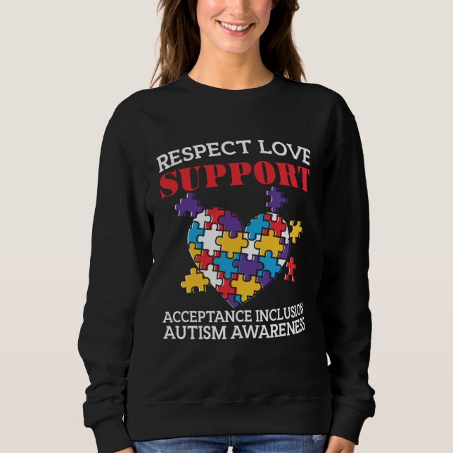 Moletom Autism  Women Men Respect Love Support Autism Awar (Frente)