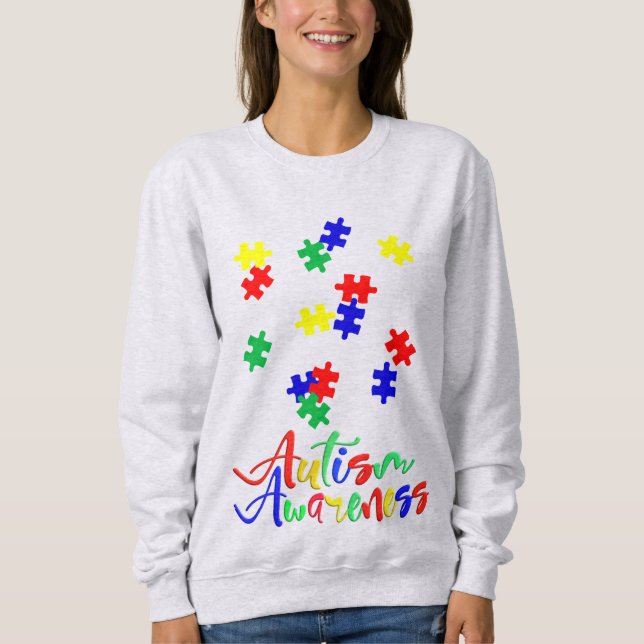 Moletom Autismo - Camisola de base feminina (Frente)