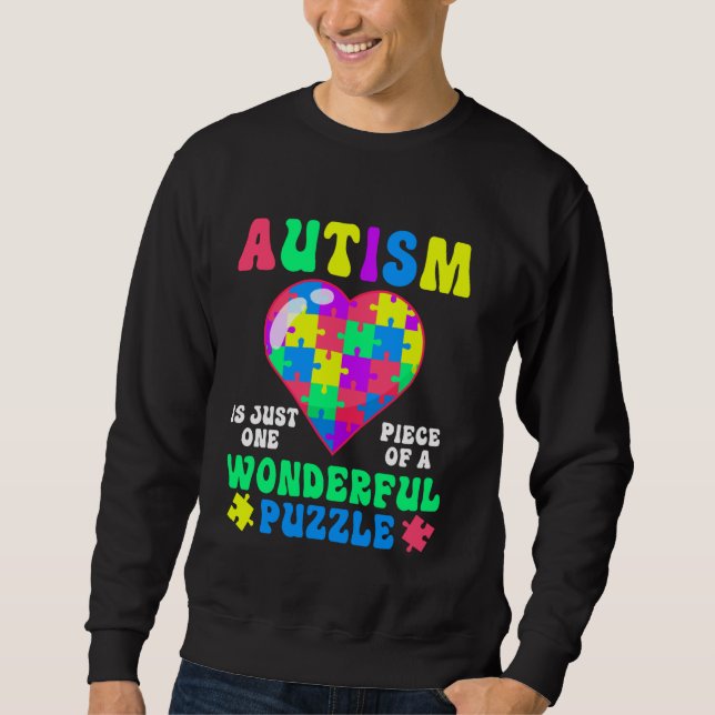 Moletom Autismo É Apenas Uma Peça De Um Quebra-cabeça Aut  (Frente)