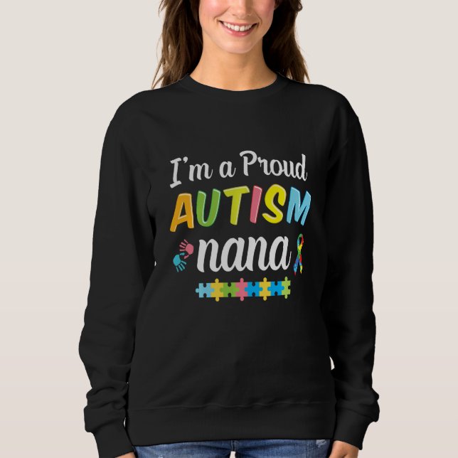 Moletom Autismo Nana Consciência Para Eu Sou Um Autismo Or (Frente)