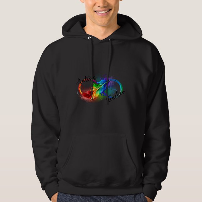 Moletom Autismo Professor Autismo Arco-Íris Infinito Símbo (Frente)
