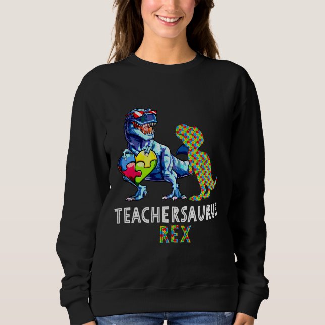 Moletom Autismo Professor Dinosaur Teachersaurus Rex Ativo (Frente)