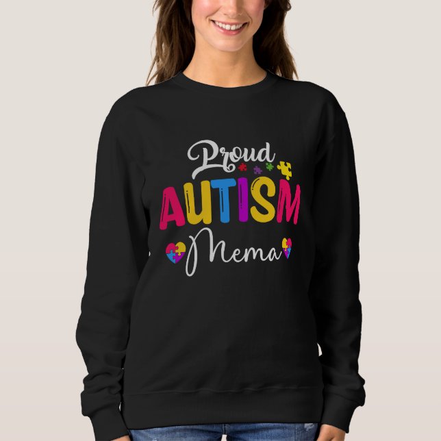 Moletom Autismo Quebra-cabeça de consciência Fita Orgulhos (Frente)