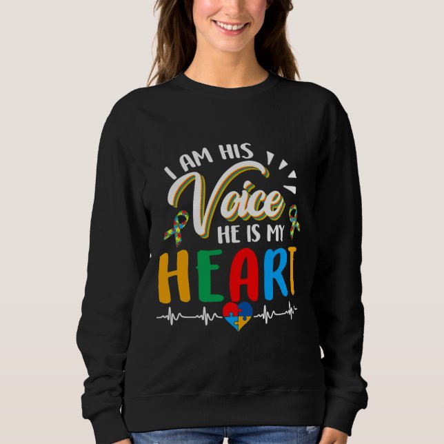 Moletom Autismo Quebra-cabeça Piece Heart Eu Sou A Voz Del (Frente)