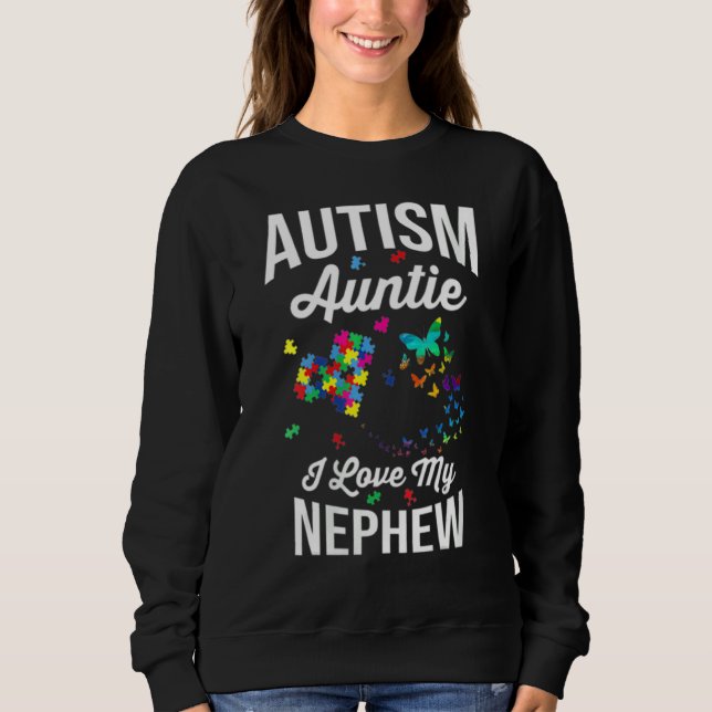 Moletom Autismo tia Eu amo meu Quebra-cabeça do sobrinho (Frente)