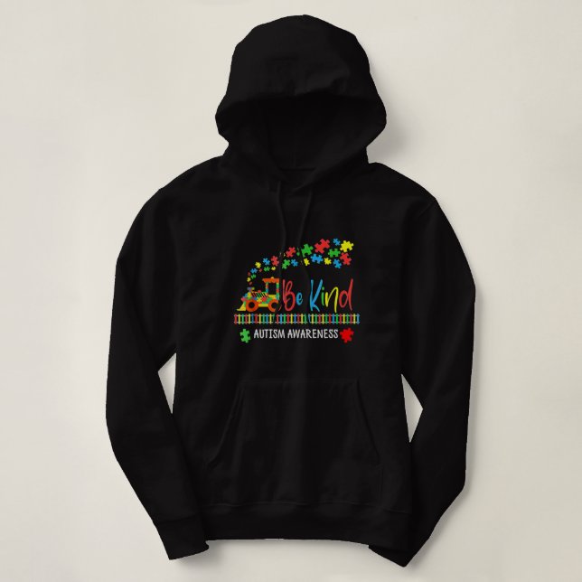 Moletom Autista Seja Bastante Quebra-cabeça De Comboio Par (Frente do Design)