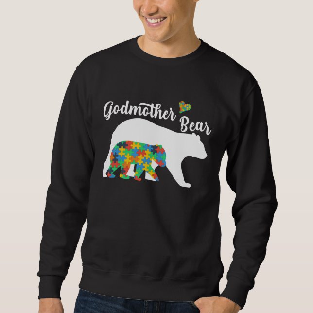 Moletom Autistic Support Autism Awareness Godmother Bear M (Frente)