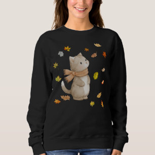 Moletom Autumn Deixa A Ilustração De Gatinho De Gaivota