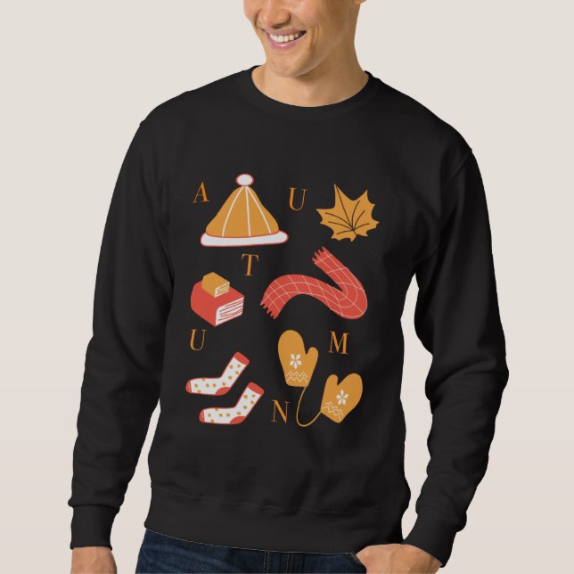 Moletom autumn halloween cute woman autumn colors thanksgi (Frente)