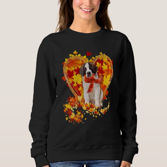 Moletom Autumn Leaf Heart Santo Bernard Scarf Fall (Frente)
