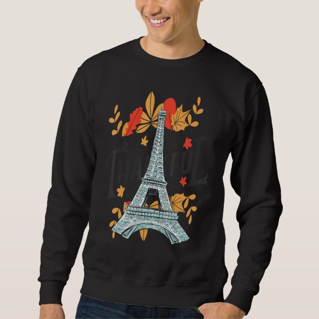 Moletom Autumn Leaves in Paris Eiffel Tower Fall Vibes in  (Frente)