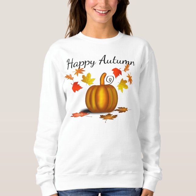 Moletom Autumn Leaves & Pumpkin Shirt (Frente)