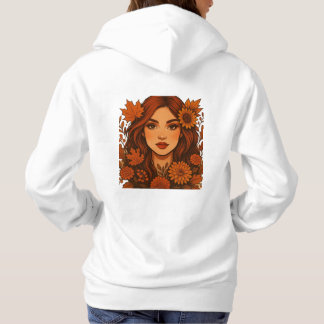 Moletom Autumn Muse - Mulher com Flores de Queda
