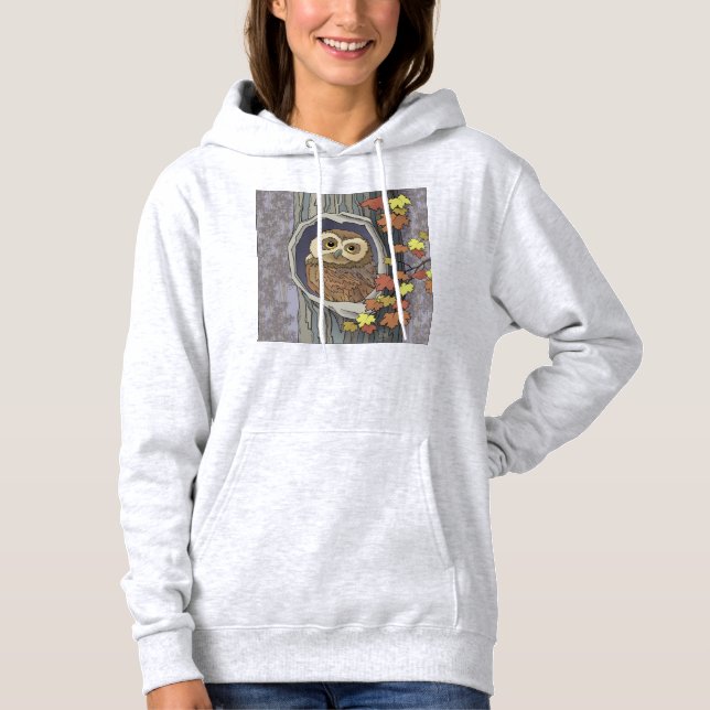 Moletom Autumn Owl e Fall Colors Hoodie (Frente)
