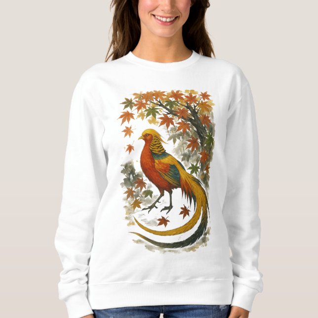 Moletom 【Autumn Phoenix Bird Long Sleeve T-Shirt】 (Frente)