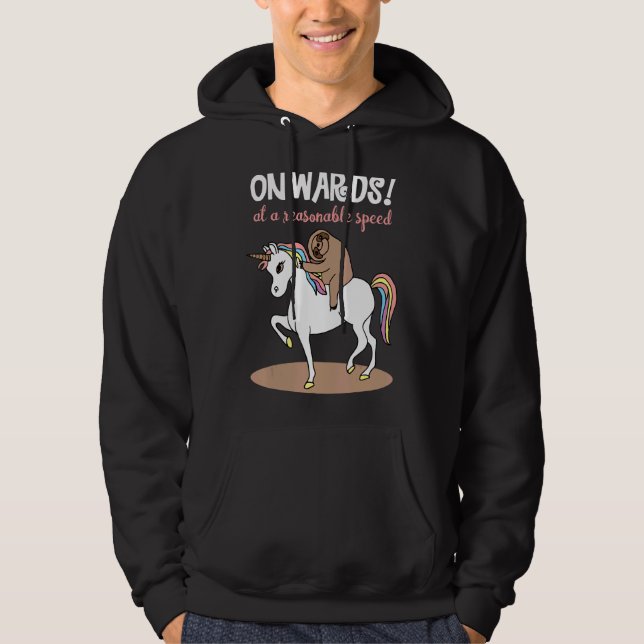 Moletom Avançar A Uma Velocidade Razoável Unicorn Sloth Ru (Frente)