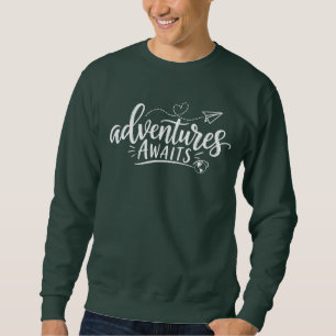 Moletom Aventuras Aguarda Floresta Verde Minimalista Viage