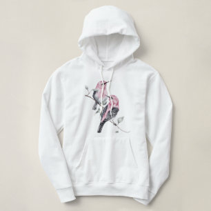 Moletom Aves e Florais Rosa em Aquarela