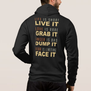 Moletom Aviso de Vida Motivacional de Texto Personalizado