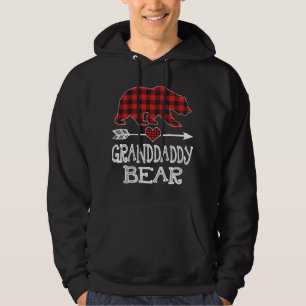 Moletom Avô Bear Natal Pajama Xadrez Vermelha Buffalo