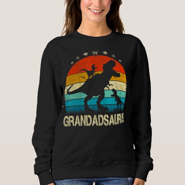 Moletom Avô Dinossauro Grandadsaurus 2 Dois Crianças Chris (Frente)