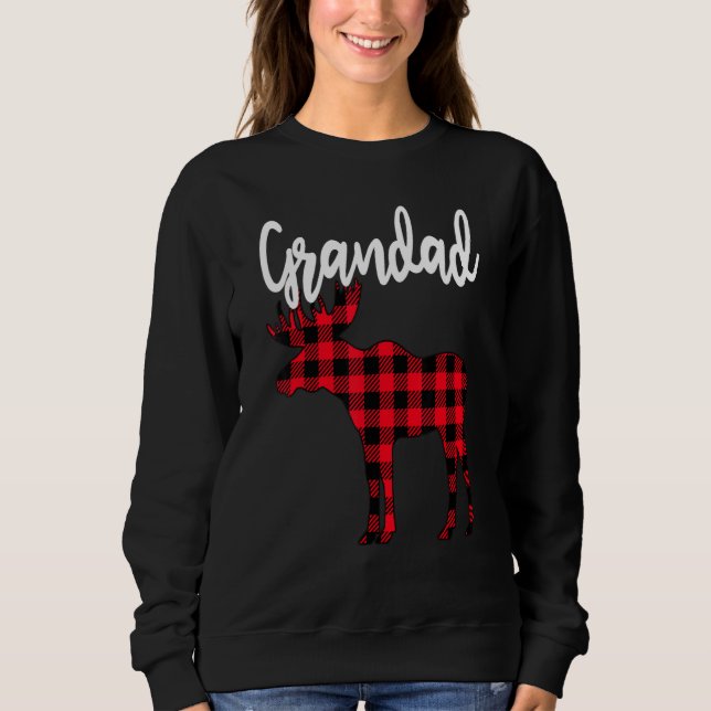 Moletom Avô Moose Buffalo Red Xadrez Natal Pajama F (Frente)