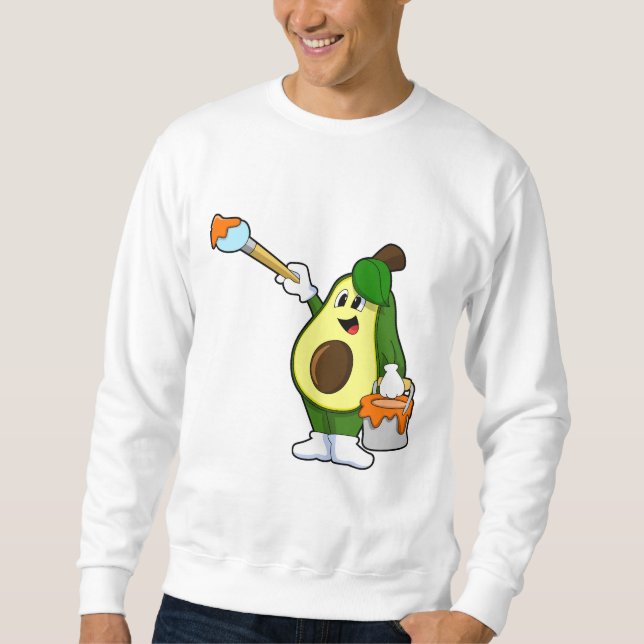 Moletom Avocado como Pintor com Pincel de Tinta (Frente)