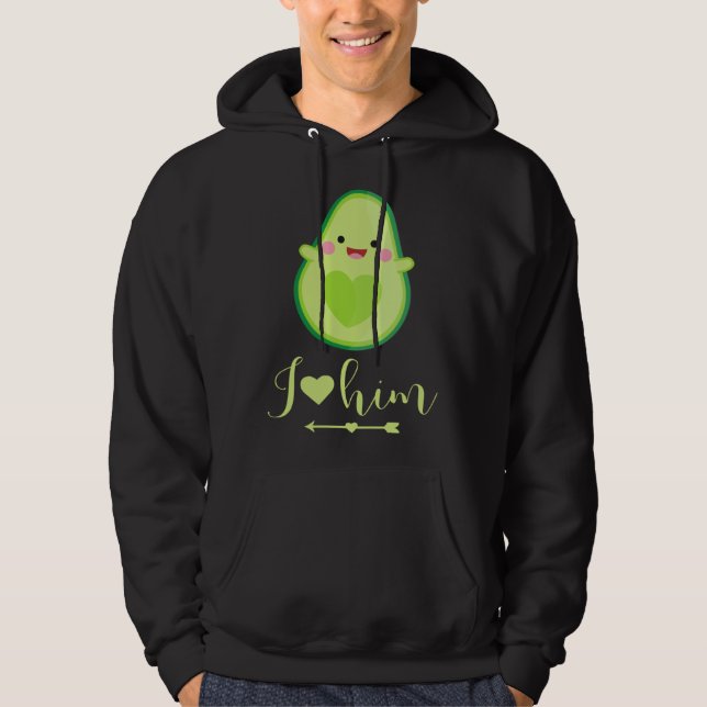 Moletom Avocado couple I love him partner Valentine s Day (Frente)