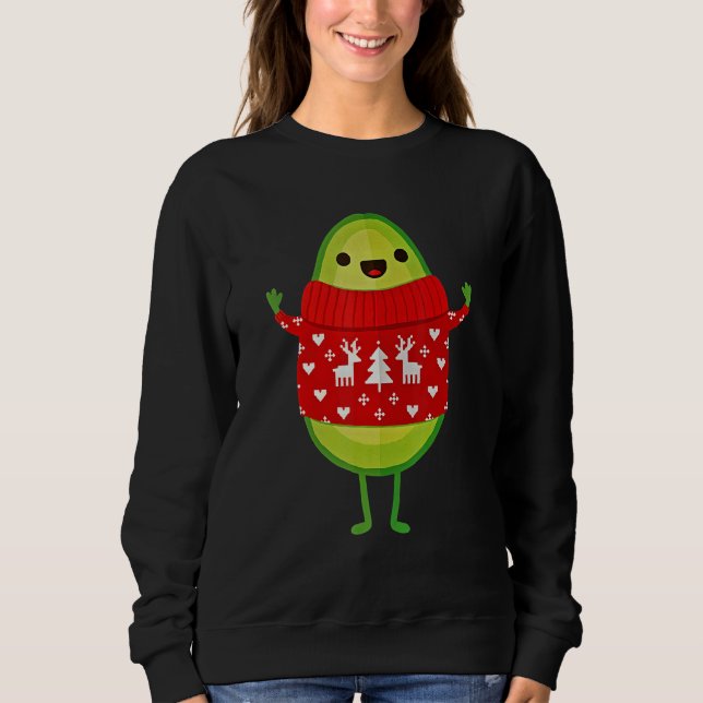 Moletom Avocado Wearing Ugly Sweater Merry Christmas (Frente)