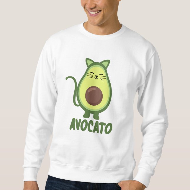 Moletom Avocato Avocado Cat Engraçada Comida Verde (Frente)