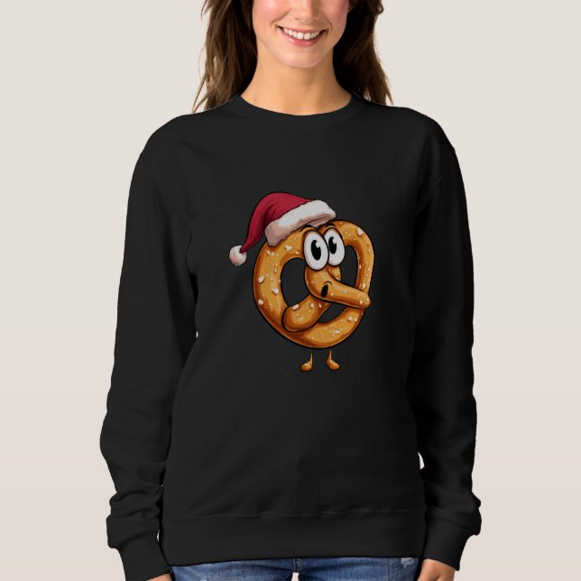 Moletom Awesome Festive Pretzel with Santa Claus Hat Costu (Frente)