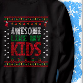 Moletom Awesome Like My Kids Christmas Knit Sweater Look