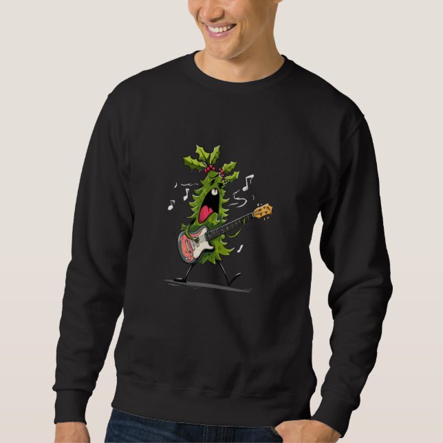 Moletom Awesome Mistletoe Graphic for Rocking Guitar Lover (Frente)