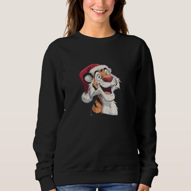 Moletom Awesome Santa Claus Tiger Graphic (Frente)