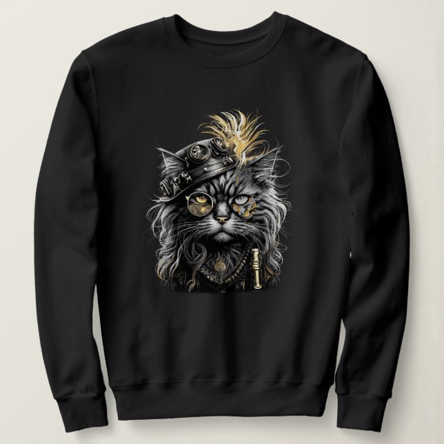 Moletom Awesome Steampunk Cat  (Frente do Design)