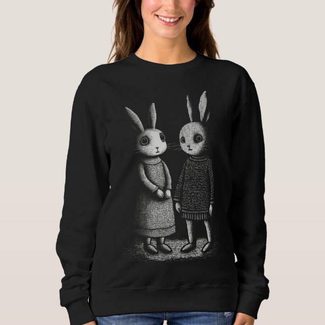 Moletom Awkward Creepy Bunny Rabbits Silently Judge You (Frente)