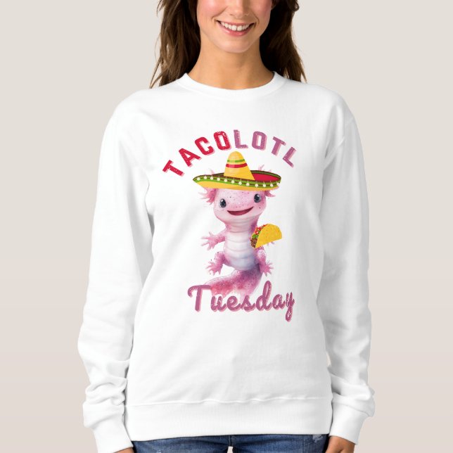 Moletom Axelotl Cute Taco Terça-Feira Axolotl Hoodie Mexic (Frente)