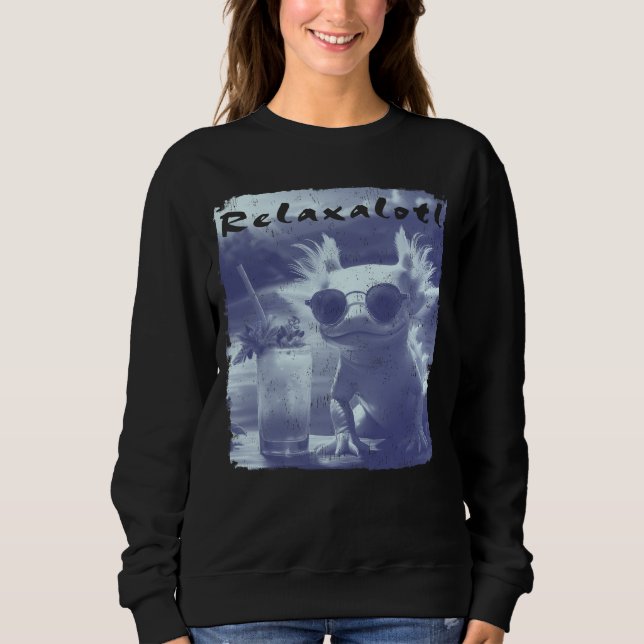 Moletom Axolote Relaxalotl Angustiado Azul (Frente)